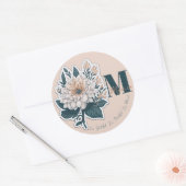 Autocollant monogramme couleur pastel (Enveloppe)