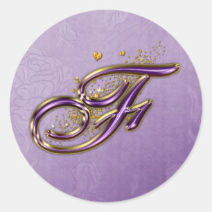 Autocollant Monogramme F de Parties scintillant vi