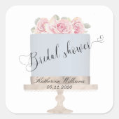 Autocollant Monogramme Gâteau Élégant Floral pour  (Devant)