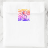 Autocollant monogramme initial palmier tropical ré (Sac)
