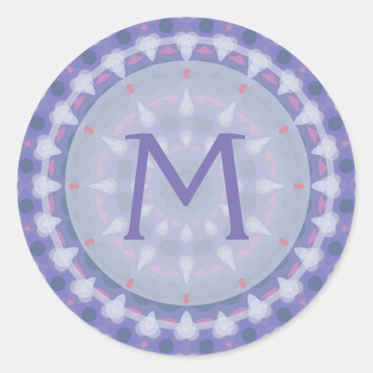Autocollant monogramme Lavender Kaleidoscope (Devant)
