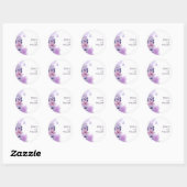 Autocollant Monogramme Mariage Papillon Violet (Feuille)