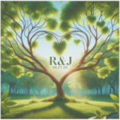 Autocollant Monogramme Mariage vert (Devant)