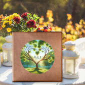 Autocollant Monogramme Mariage vert