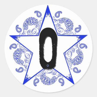 Autocollant Monogramme "O" bleu occidental