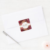 Autocollant - Monogramme Or Rouge Cerise (Enveloppe)
