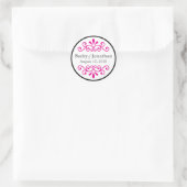 Autocollant monogramme personnalisable rose (Sac)