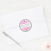 Autocollant monogramme personnalisable rose (Enveloppe)