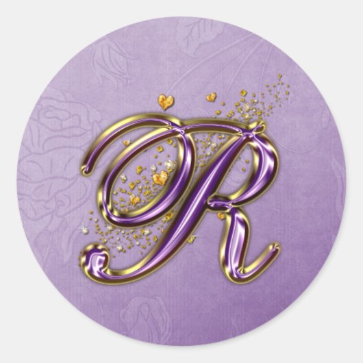 Autocollant Monogramme R de Parties scintillant vi (Devant)