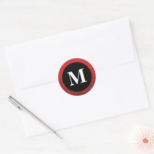 Autocollant Monogramme rouge et noir (Enveloppe)