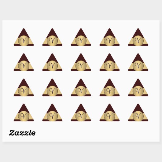 Autocollant monogramme triangle - Customisé (Feuille)