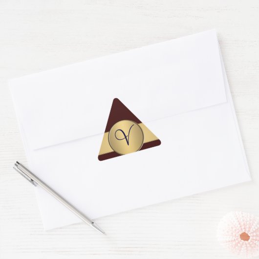 Autocollant monogramme triangle - Customisé (Enveloppe)