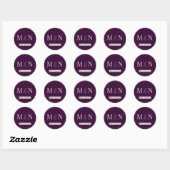 Autocollant monogramme violet blanc des meilleurs  (Feuille)