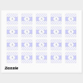 Autocollant monogramme violet et blanc (Feuille)