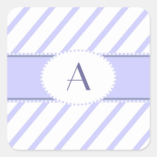 Autocollant monogramme violet et blanc (Devant)