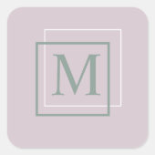 Autocollant Monogramme Violet Pastel Moderne (Devant)