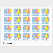 Autocollant Montgolfière - Fond Bleu (Feuille)