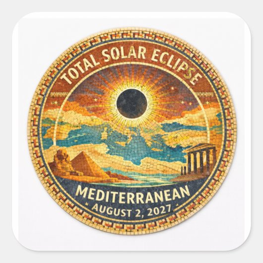 Autocollant Mosaic  Éclipse solaire totale 2027 (Devant)