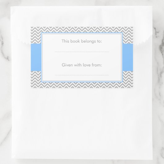 Autocollant Motif bleu et gris Chevron (Sac)