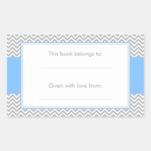 Autocollant Motif bleu et gris Chevron (Devant)