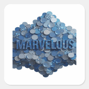 Autocollant motif bleu personnalisé MARVELOUS