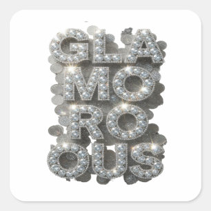 Autocollant motif GLAMOUR Argent vibrant