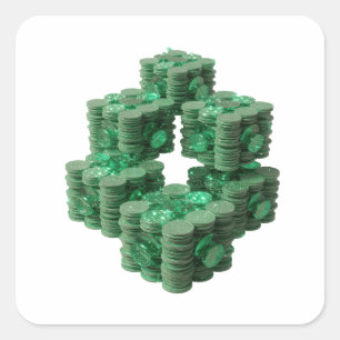 Autocollant motif GREEN COINS vert unique
