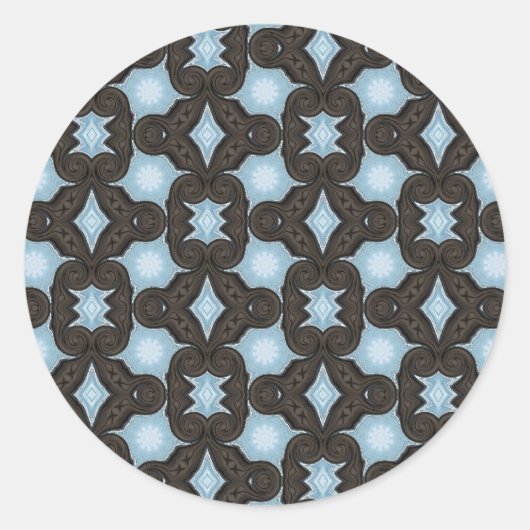 autocollant motif marron et bleu (Devant)