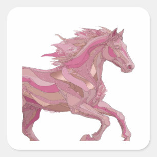 Autocollant motif PINK PONY argent personnalisé