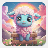 Autocollant mouton mignon (Devant)