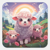 Autocollant mouton mignon (Devant)