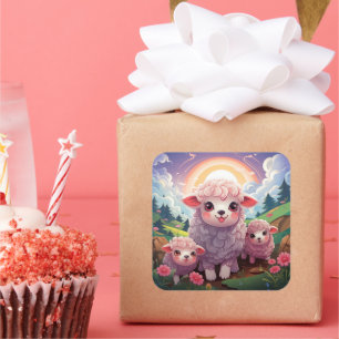 Autocollant mouton mignon