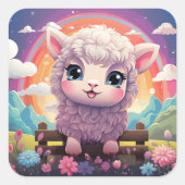 Autocollant mouton mignon (Devant)