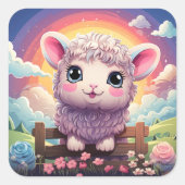 Autocollant mouton mignon (Devant)