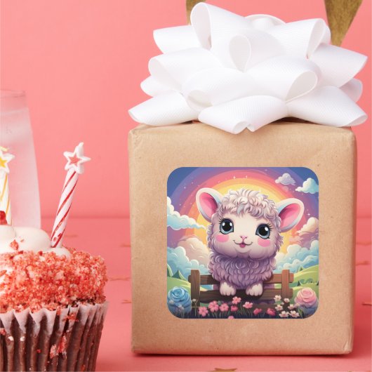 Autocollant mouton mignon (Fête)
