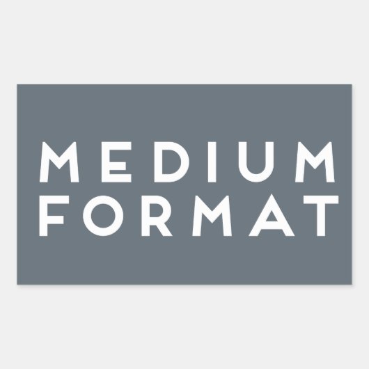 Autocollant moyen de format - blanc sur le gris (Devant)