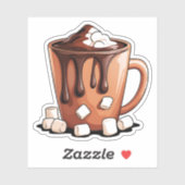 Autocollant Mug Rêve de Chocolat Chaud Volcan (Feuille)
