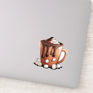 Autocollant Mug Rêve de Chocolat Chaud Volcan