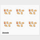 Autocollant Multi-Chats – 5 Chats Mignons Kawaii ( (Feuille)