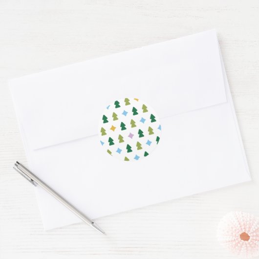 Autocollant multi-couleurs Arbres et Scintillement (Enveloppe)