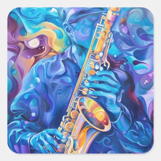 Autocollant musique et saxaphone (Devant)