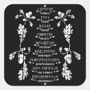 Autocollant noble de neuf vertus