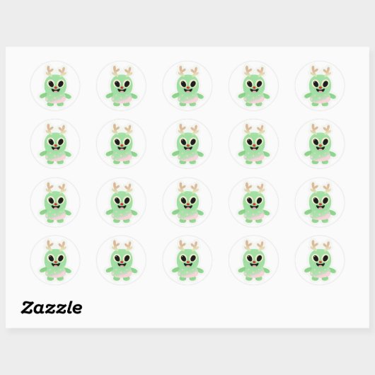 Autocollant Noël Alien 1 (Feuille)