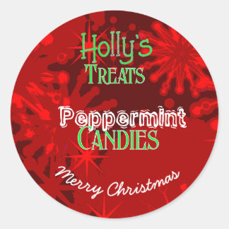 Autocollant Noël bonbons à la menthe