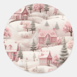 Autocollant Noël rose