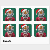 Autocollant Noël Tigre (Feuille)