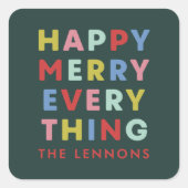 Autocollant Noël Tout Vert Joyeux Merry Everything (Devant)