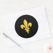 Autocollant Noir avec Fleur de Lys Or (Enveloppe)