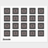 Autocollant noir avec rayures roses (Feuille)