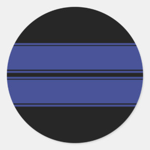 Autocollant noir bleu double course